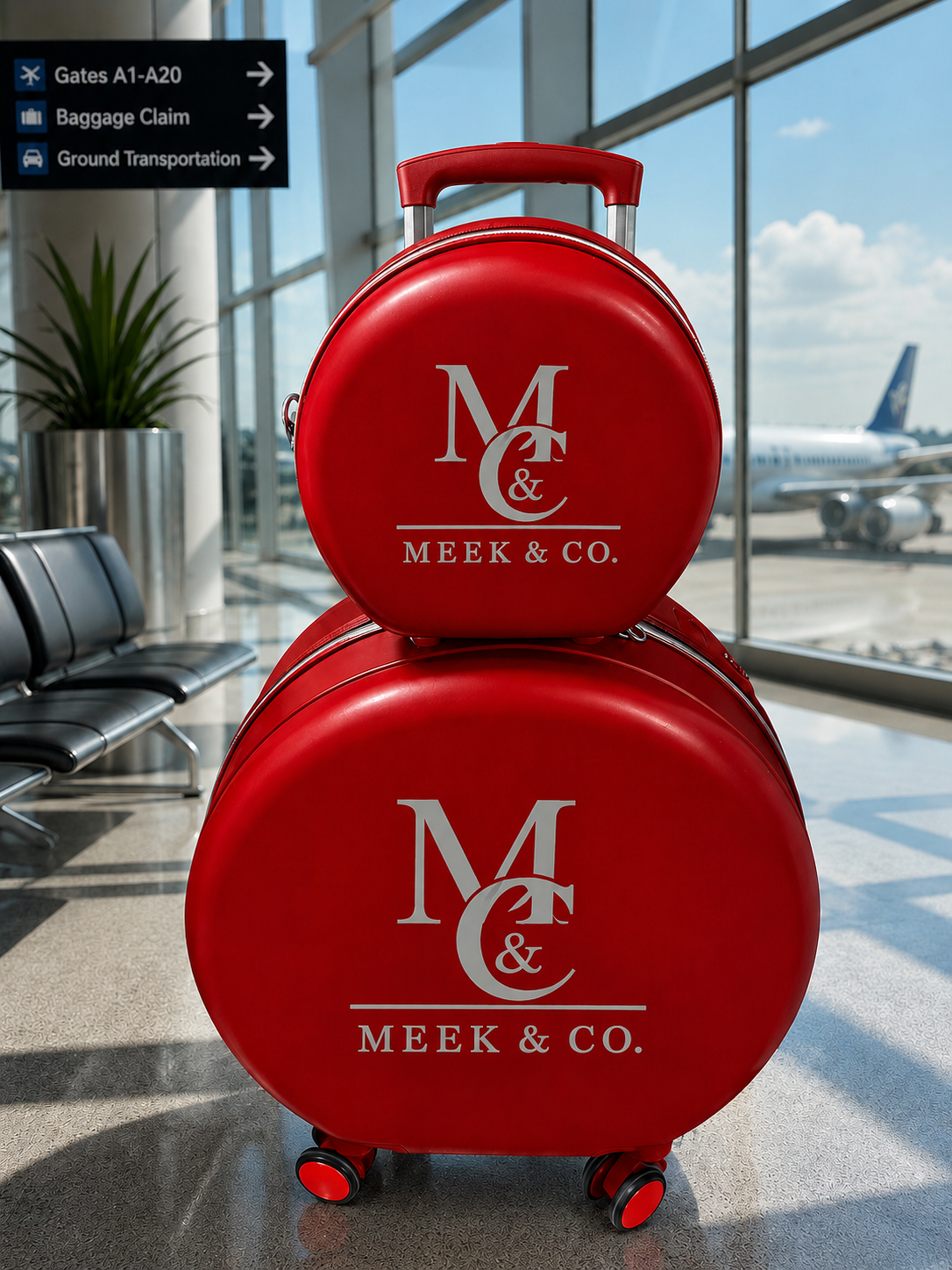 Meek & Co Signature Round luggage set shipping 10/1/2026