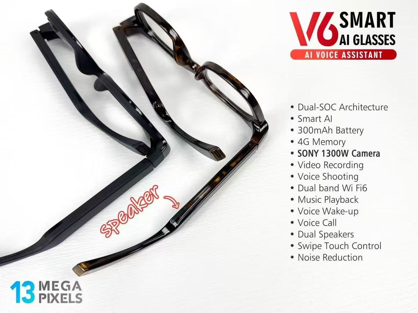 AI smart transparent lens glasses